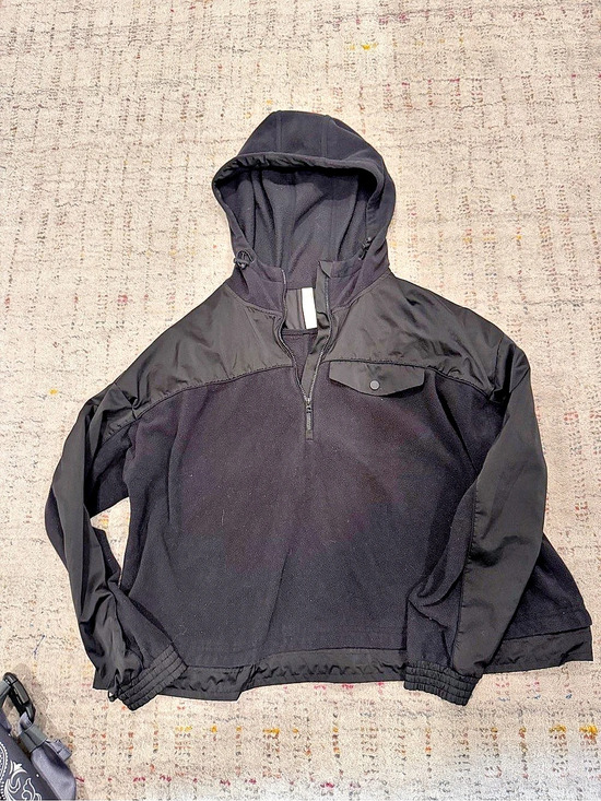 Athleta Sweaters - Athleta Half-Zip Fleexe Hoodie Black